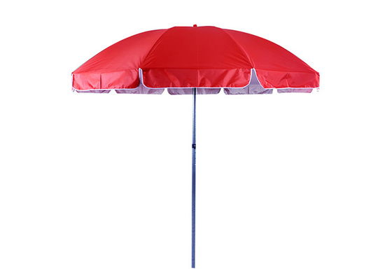 Tiang Baja Outdoor Sun Umbrella Parasol Beach Umbrella Dengan Fiberglass Ribs