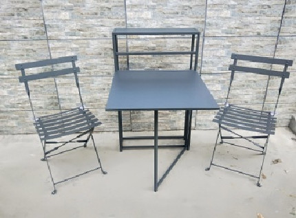 Meja Dan Kursi Baja Persegi 60cm Bunga Berdiri Set Luar Ruangan
