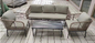 Outdoor Full Steel Polyester Rope Soft Cushion Sofa Furniture Set