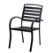 Outdoor Courtyard Curved Armchair Plastic Wood Slat Aluminium Stacking