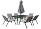 Grosir 7pcs baja berkualitas Tinggi Makan taman patio outdoor furniture set